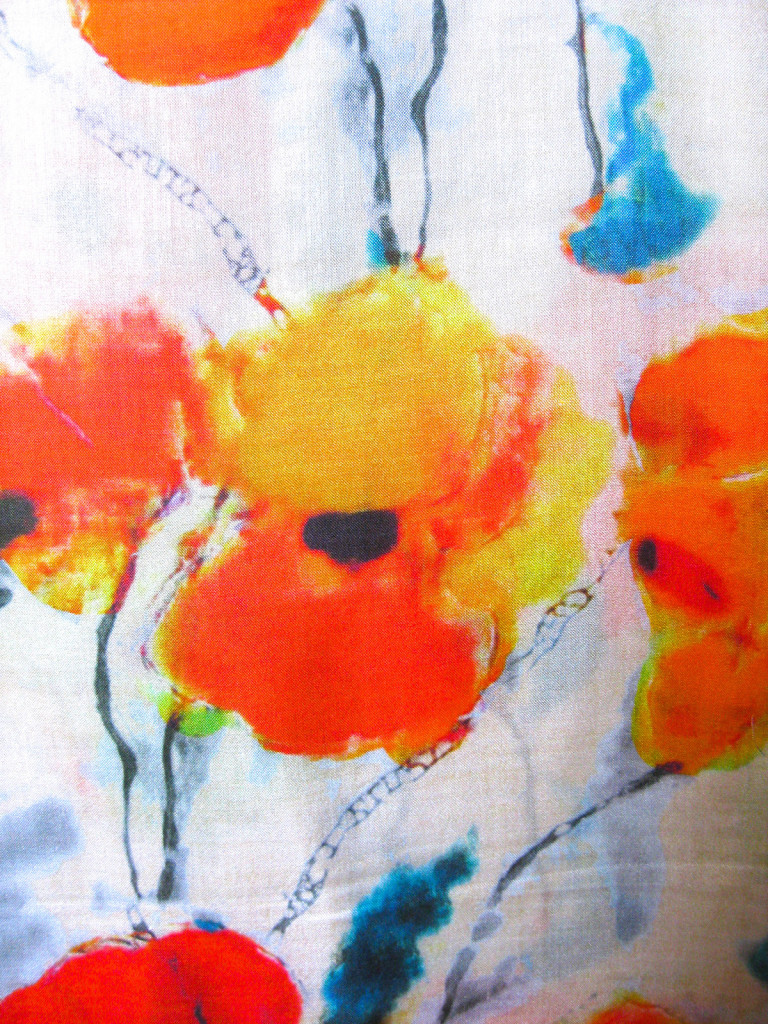 silketørklæde med blomster, silketørklæde print, tørklæde silke farver