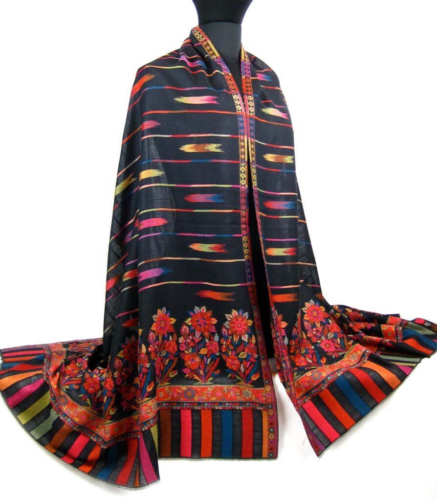 Stort sjal i ren uld, pashmina, uldtørklæde