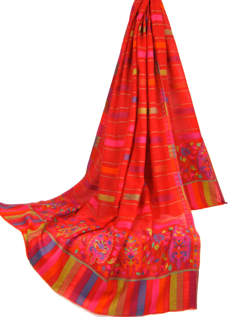 Stort sjal i ren uld, pashmina, uldtørklæde